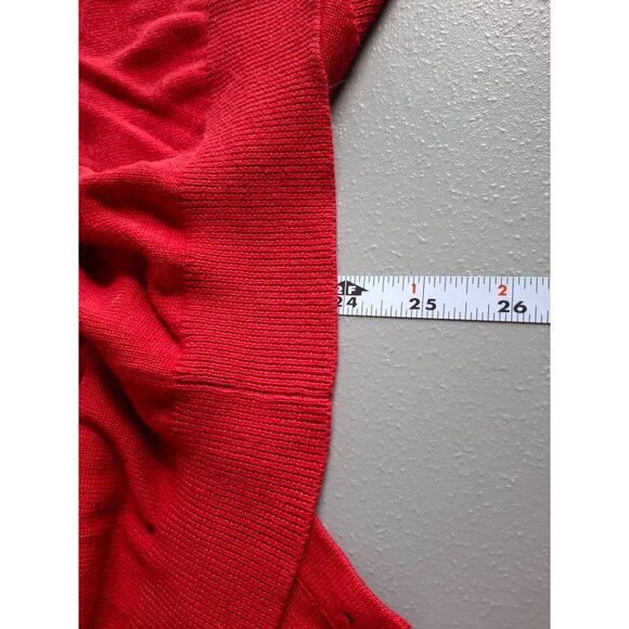 Rafaella Red Studded Cardigan Sweater XL Glam Retro Holiday Preppy - Picture 7 of 7